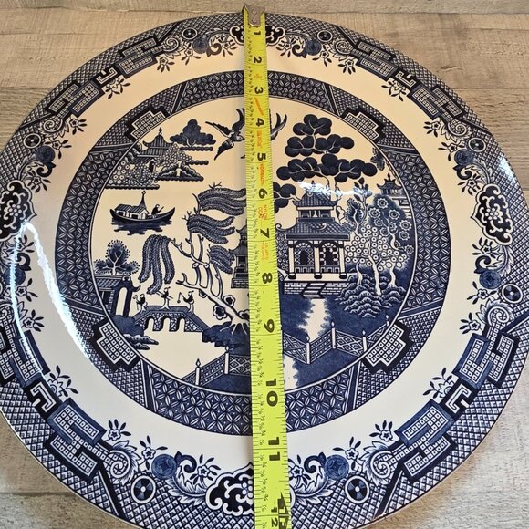 Churchill Blue Willow Round Platter 12.5" England Microwave & Dishwasher Safe - Picture 5 of 5